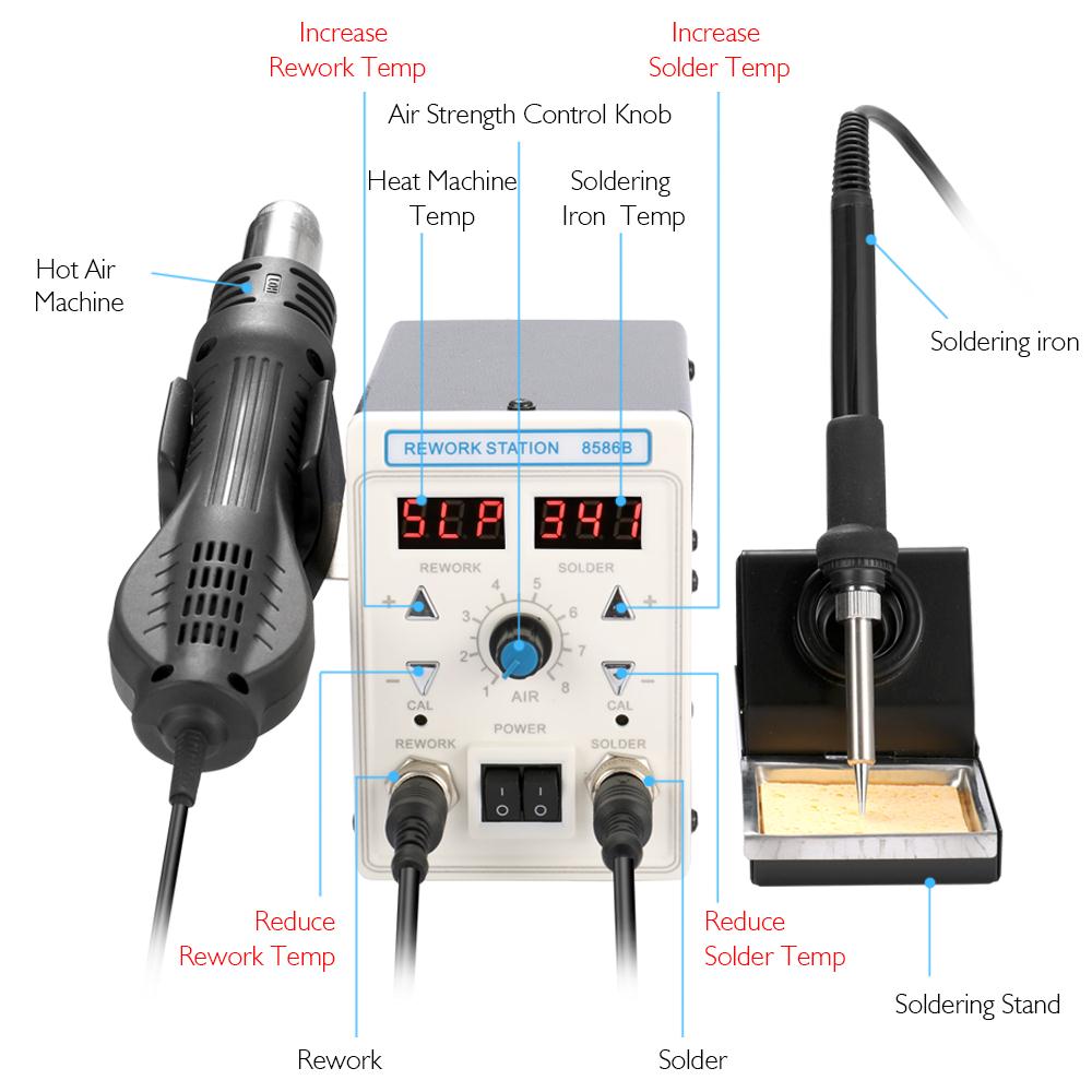 APD-8586B 750W Digital ESD 2 i - 2 In 1 Soldering Rework Station 750W ulasan dan harga